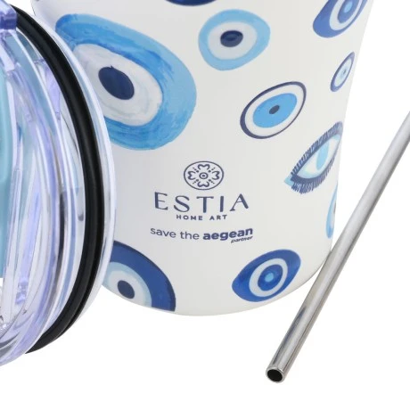 INSULATED COFFEE MUG SAVE THE AEGEAN 350ml SPIRIT OF LUCK