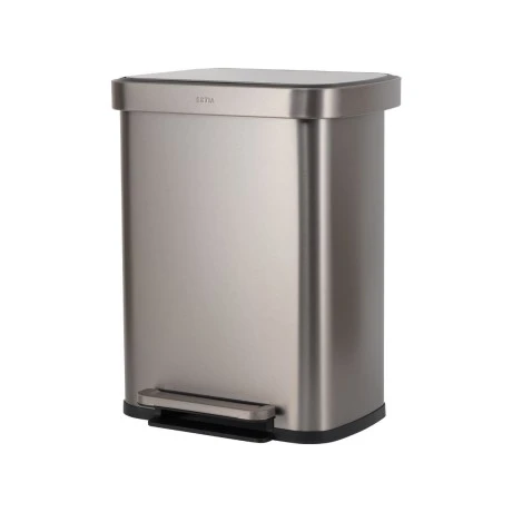 KITCHEN TRASH CAN FLATOP SOFT CLOSE 50lt MATTE INOX