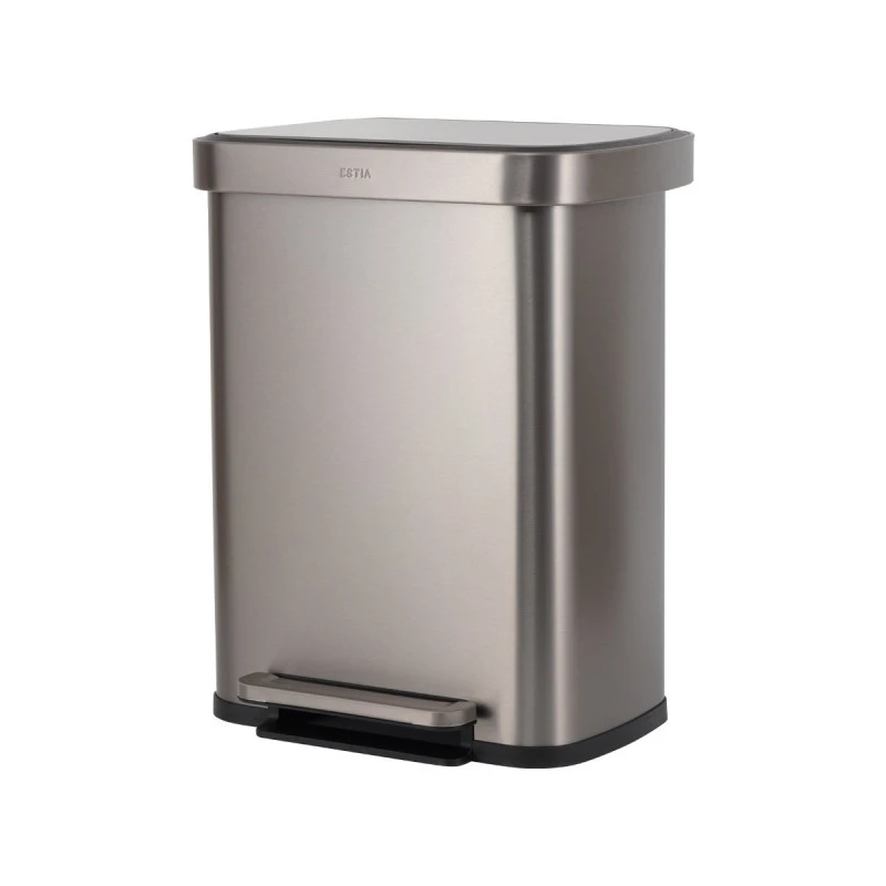 KITCHEN TRASH CAN FLATOP SOFT CLOSE 50lt MATTE INOX