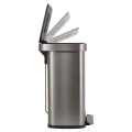 KITCHEN TRASH CAN FLATOP SOFT CLOSE 50lt MATTE INOX