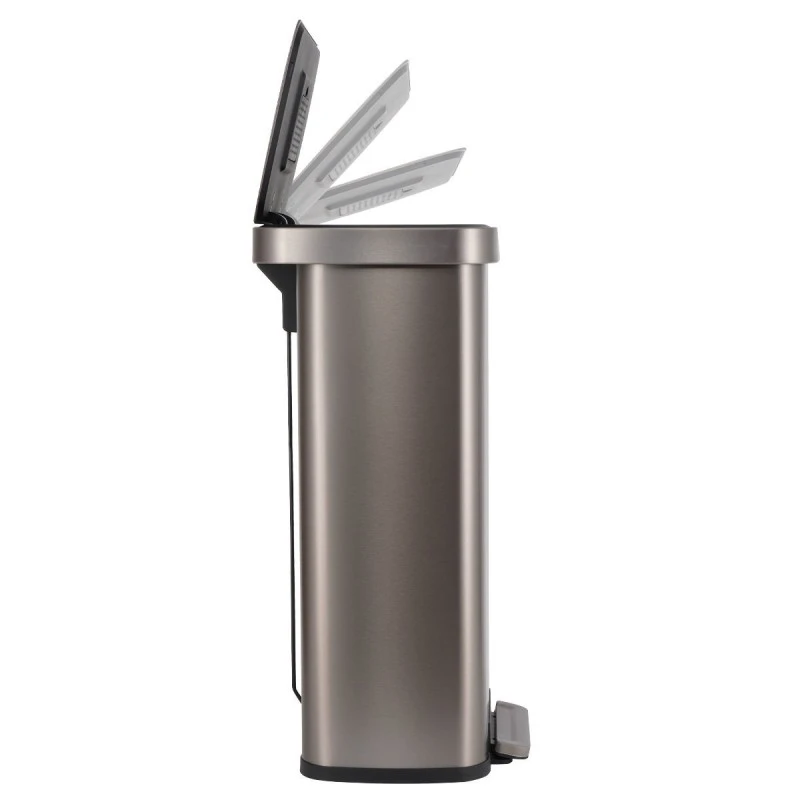 KITCHEN TRASH CAN FLATOP SOFT CLOSE 70lt MATTE INOX