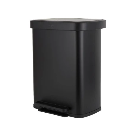 KITCHEN TRASH CAN FLATOP SOFT CLOSE 50lt MATTE BLACK