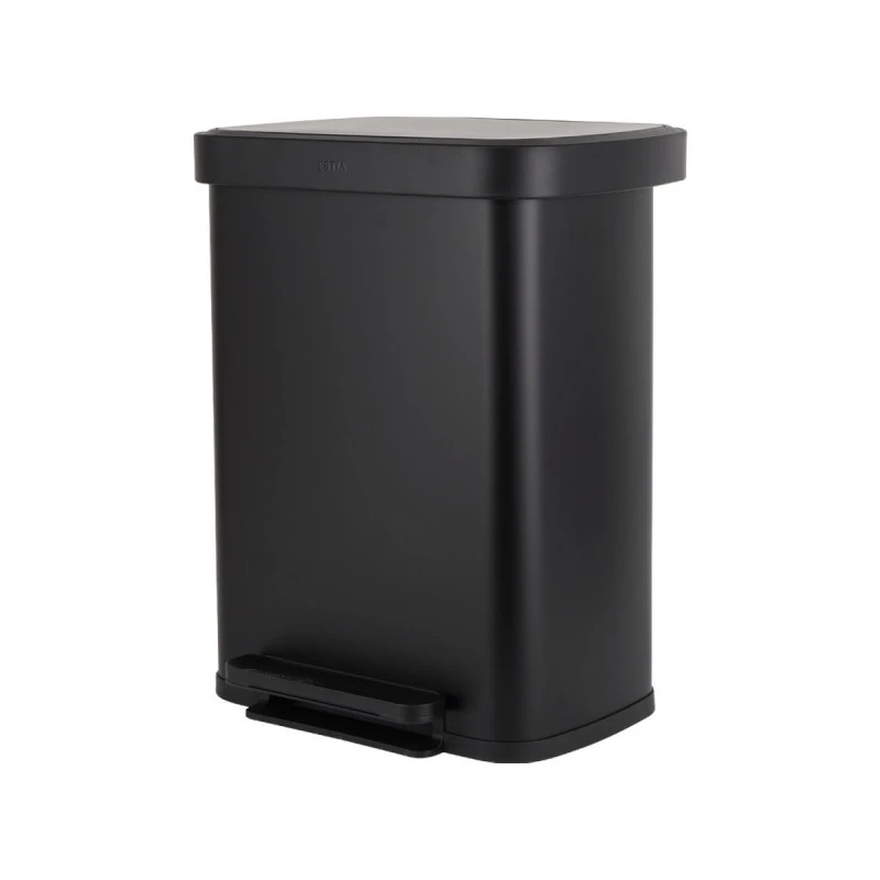 KITCHEN TRASH CAN FLATOP SOFT CLOSE 50lt MATTE BLACK