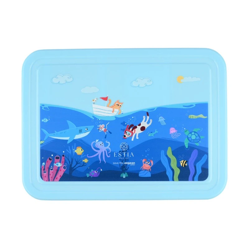 KIDS LUNCH BOX SAVE THE AEGEAN 1330ml WITH 5 COMPARTMENΤS OCEAN PLAY
