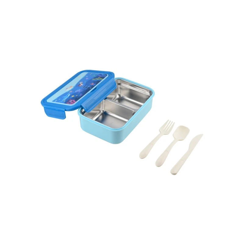 KIDS LUNCH BOX SAVE THE AEGEAN 900ml WITH 2 STAINLESS STEEL COMPARTMENTS OCEAN PLAY