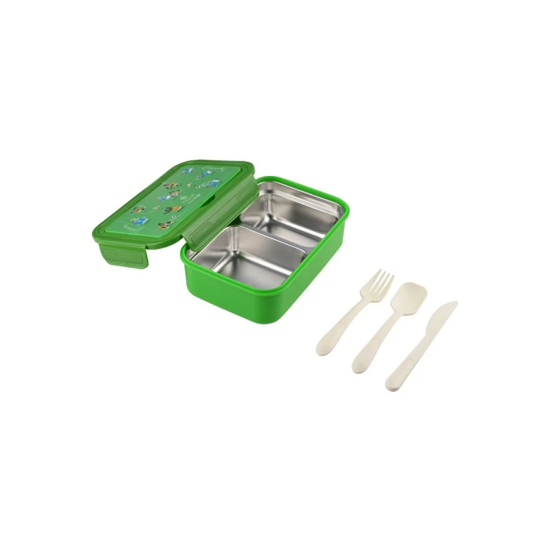 KIDS LUNCH BOX SAVE THE AEGEAN 900ml WITH 2 STAINLESS STEEL COMPARTMENTS JUNGLE KICK