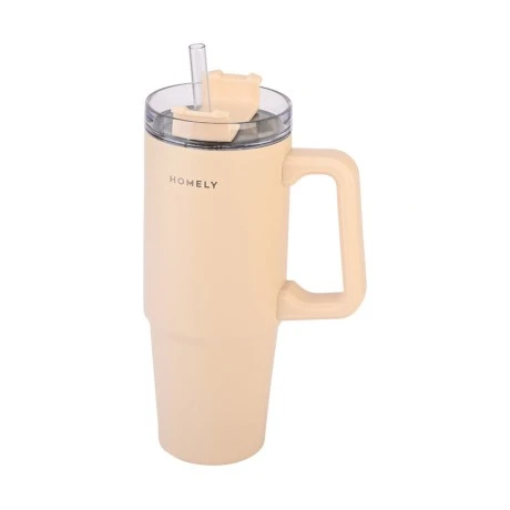 INSULATED BOTTLE STRAW TUMBLER 900ml SANDSTONE
