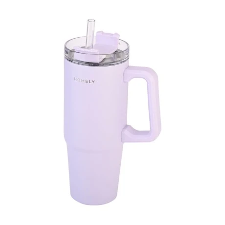 INSULATED BOTTLE STRAW TUMBLER 900ml LAVENDER FOG
