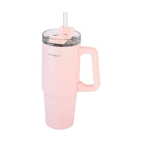 INSULATED BOTTLE STRAW TUMBLER 900ml ROSE QUARTZ
