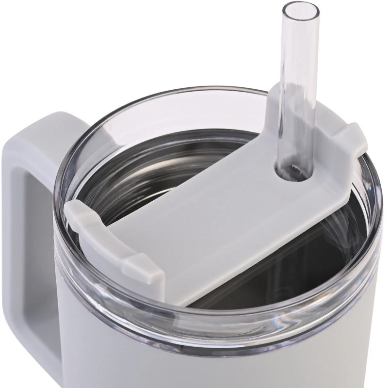 INSULATED BOTTLE STRAW TUMBLER HOMELY 900ml PEBBLE GRAY