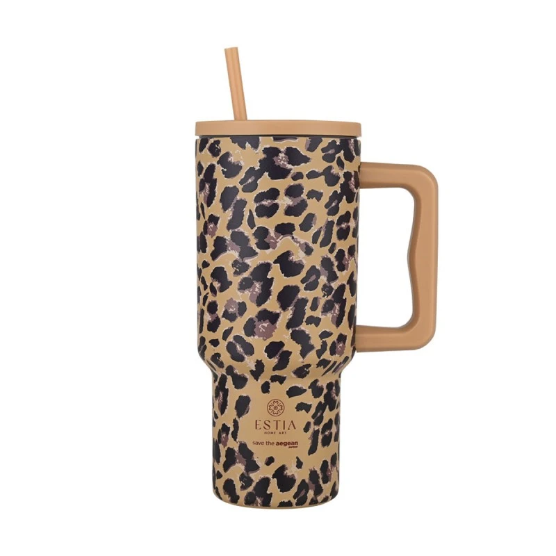 ESTIA ΘΕΡΜΟΣ STRAW TUMBLER XL SAVE THE AEGEAN 900ml SPOTTED PROWL