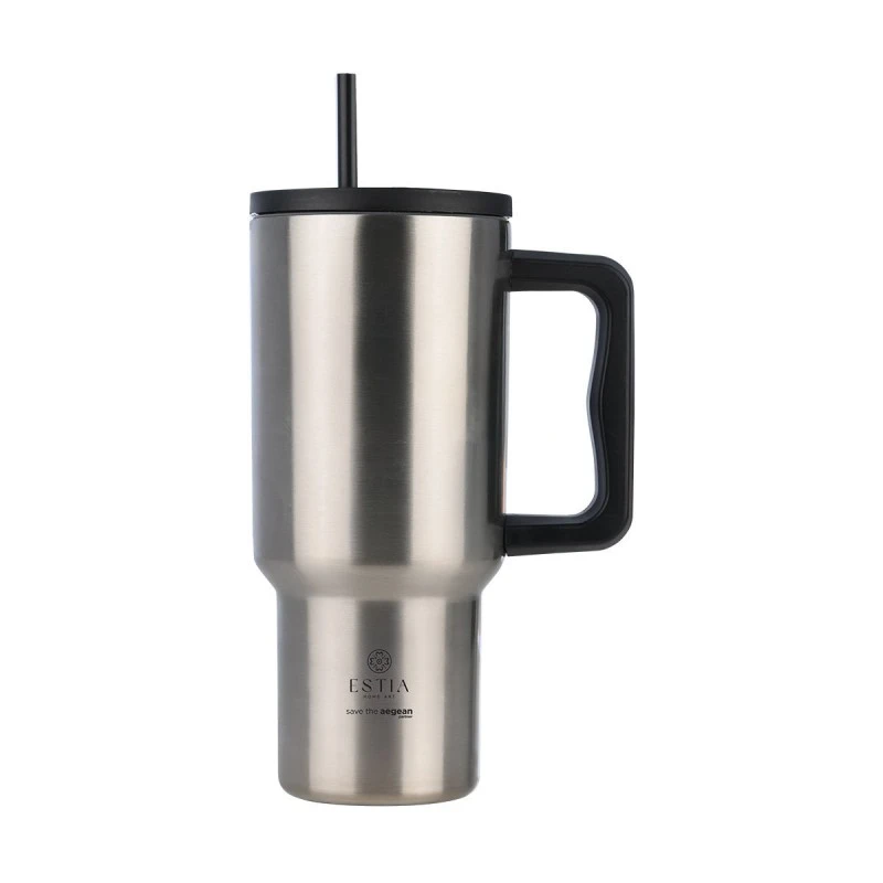 INSULATED STRAW TUMBLER XL SAVE THE AEGEAN 900ml STEEL FLOW