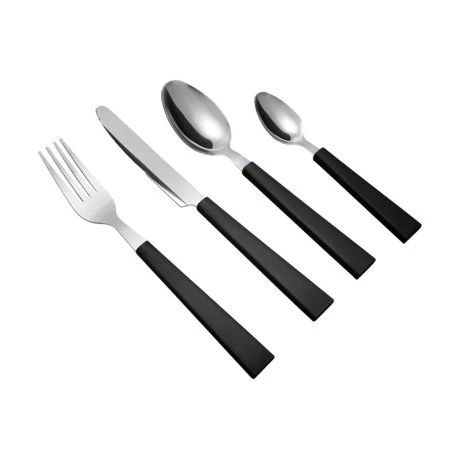 CUTLERY SET BLACK HANDLE STAINLESS STEEL 18/0 16 PCS.