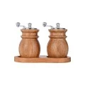 SALT/PEPPER MILLS ALLURE SET OF 2PCS. WITH WOODEN BASE