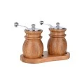SALT/PEPPER MILLS ALLURE SET OF 2PCS. WITH WOODEN BASE