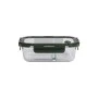 LUNCH BOX GLASS CLICK &amp; SEAL 2 TIERS WITH SILICON AIR-VENT 1030ml OLIVE