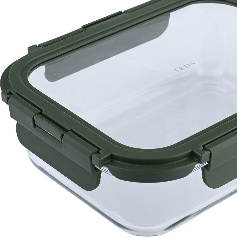 LUNCH BOX CLICK&amp;SEAL 1510ml 22.1x16.5x6.6cm OLIVE