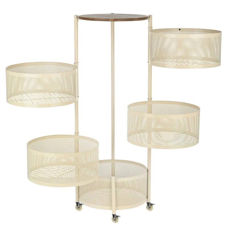 ORGANIZATION TROLLEY ALLURE METALLIC WITH 5 DRAWERS IVORY