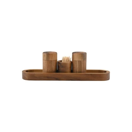 TRAY SET ALLURE WITH SALT/PEPER/TOOTHPICKS CONTAINERS