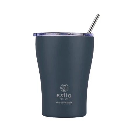 INSULATED COFFEE MUG SAVE THE AEGEAN 350ml INDIGO