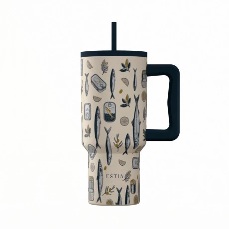 INSULATED STRAW TUMBLER XL SAVE THE AEGEAN 900ml SALT LIFE