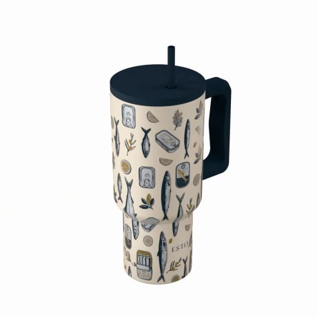 INSULATED STRAW TUMBLER XL SAVE THE AEGEAN 900ml SALT LIFE