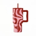 INSULATED STRAW TUMBLER XL SAVE THE AEGEAN 900ml CORAL WAVES