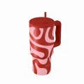 INSULATED STRAW TUMBLER XL SAVE THE AEGEAN 900ml CORAL WAVES