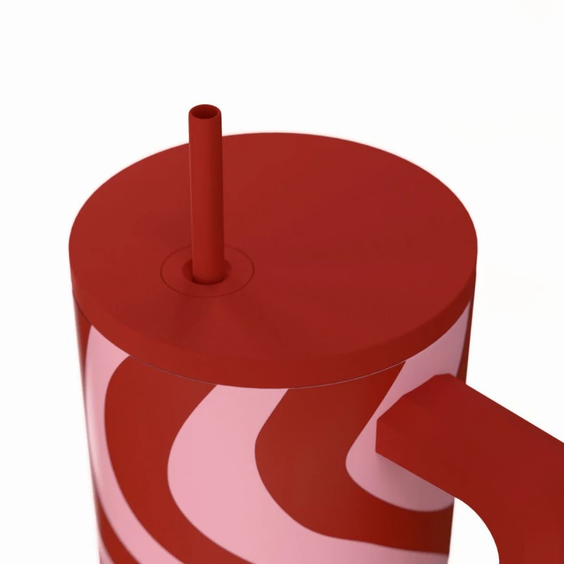 INSULATED STRAW TUMBLER XL SAVE THE AEGEAN 900ml CORAL WAVES
