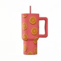 INSULATED STRAW TUMBLER XL SAVE THE AEGEAN 900ml ORANGE POP