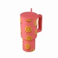 INSULATED STRAW TUMBLER XL SAVE THE AEGEAN 900ml ORANGE POP