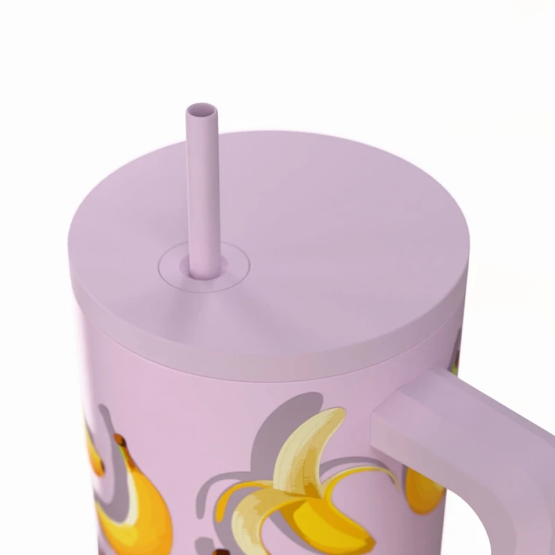 INSULATED STRAW TUMBLER XL SAVE THE AEGEAN 900ml BANANA MOOD