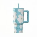 INSULATED STRAW TUMBLER XL SAVE THE AEGEAN 900ml BLUE DAISY