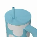 INSULATED STRAW TUMBLER XL SAVE THE AEGEAN 900ml BLUE DAISY