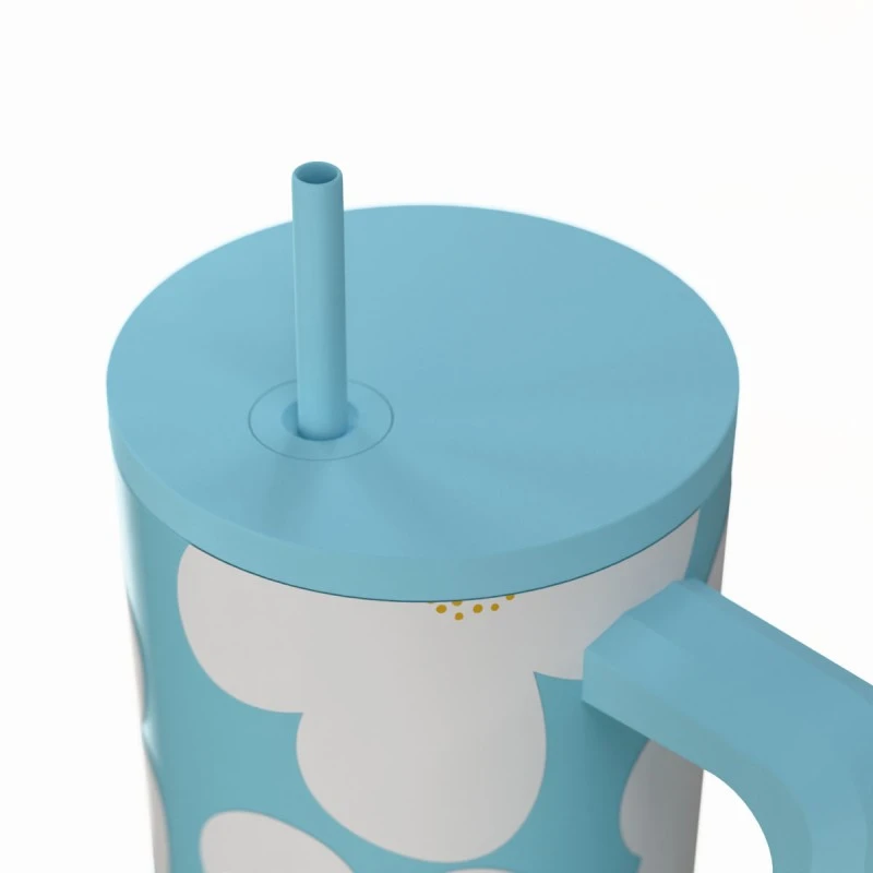 INSULATED STRAW TUMBLER XL SAVE THE AEGEAN 900ml BLUE DAISY
