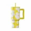 ESTIA ΘΕΡΜΟΣ STRAW TUMBLER XL SAVE THE AEGEAN 900ml YELLOW DAISY