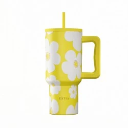 ESTIA ΘΕΡΜΟΣ STRAW TUMBLER XL SAVE THE AEGEAN 900ml YELLOW DAISY ESTIA ΘΕΡΜΟΣ STRAW TUMBLER XL SAVE THE AEGEAN 900ml YELLOW DAISY