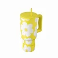 ESTIA ΘΕΡΜΟΣ STRAW TUMBLER XL SAVE THE AEGEAN 900ml YELLOW DAISY