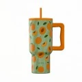 ESTIA ΘΕΡΜΟΣ STRAW TUMBLER XL SAVE THE AEGEAN 900ml PEACH GARDEN