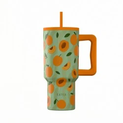 ESTIA ΘΕΡΜΟΣ STRAW TUMBLER XL SAVE THE AEGEAN 900ml PEACH GARDEN ESTIA ΘΕΡΜΟΣ STRAW TUMBLER XL SAVE THE AEGEAN 900ml PEACH GARDEN