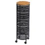 ORGANIZATION TROLLEY BAMBOO ESSENTIALS METALLIC WITH 5 DRAWERS BLACK