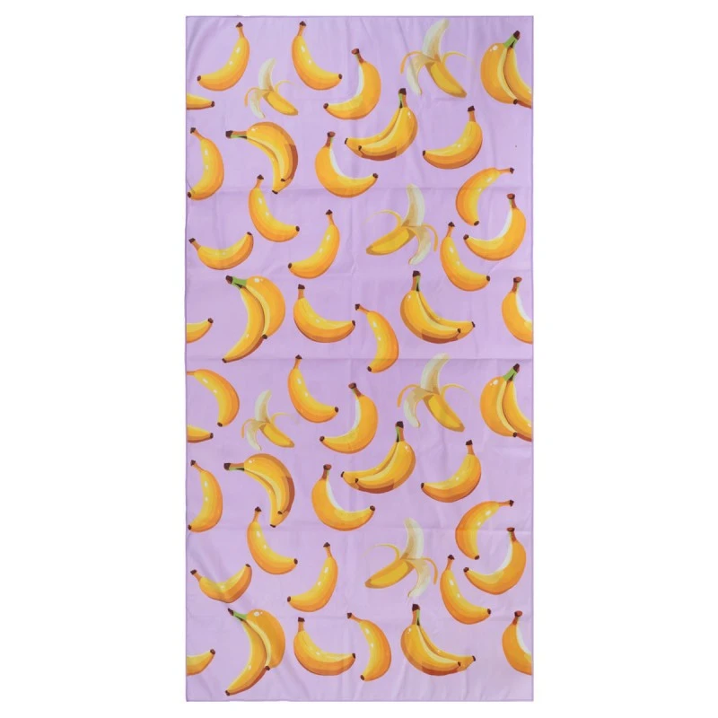 BEACH TOWEL MICROFIBER WITH POUCH BANANA MOOD