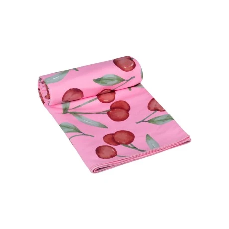 BEACH TOWEL MICROFIBER WITH POUCH CHERRY ROSE