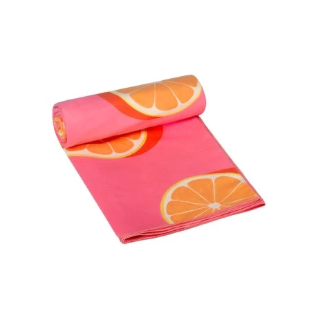 BEACH TOWEL MICROFIBER WITH POUCH ORANGE POP