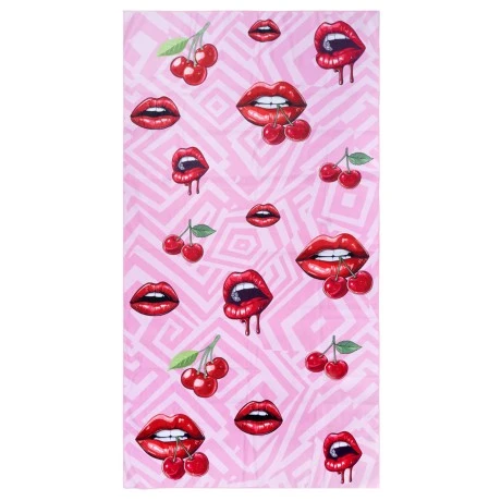 BEACH TOWEL MICROFIBER WITH POUCH BLUSH POP