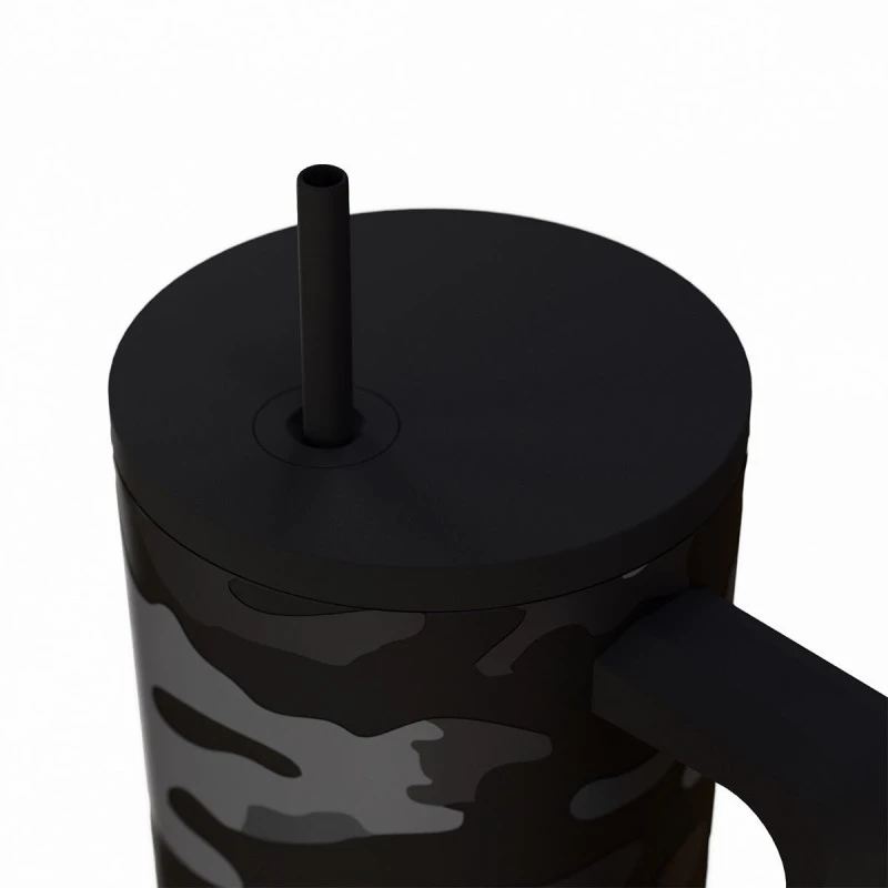 ESTIA ΘΕΡΜΟΣ STRAW TUMBLER XL SAVE THE AEGEAN 900ml DARK CAMO