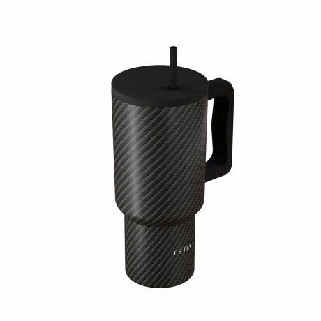 INSULATED STRAW TUMBLER XL SAVE THE AEGEAN 900ml CARBON FIBRE