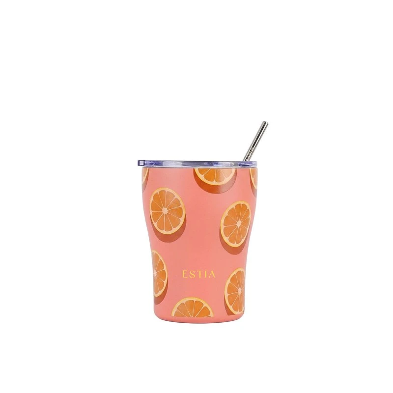 INSULATED COFFEE MUG SAVE THE AEGEAN 350ml ORANGE POP