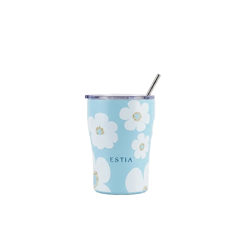 ESTIA ΘΕΡΜΟΣ COFFEE MUG SAVE THE AEGEAN 350ml BLUE DAISY