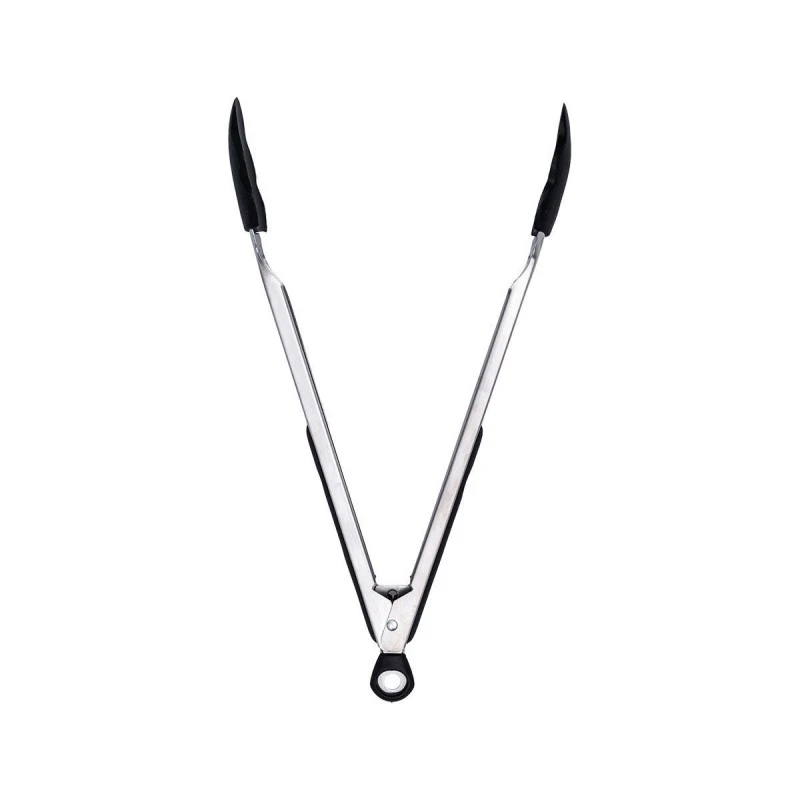 KITCHEN TONGS STAINLESS STEEL 35cm WITH SILICONE HANDLES